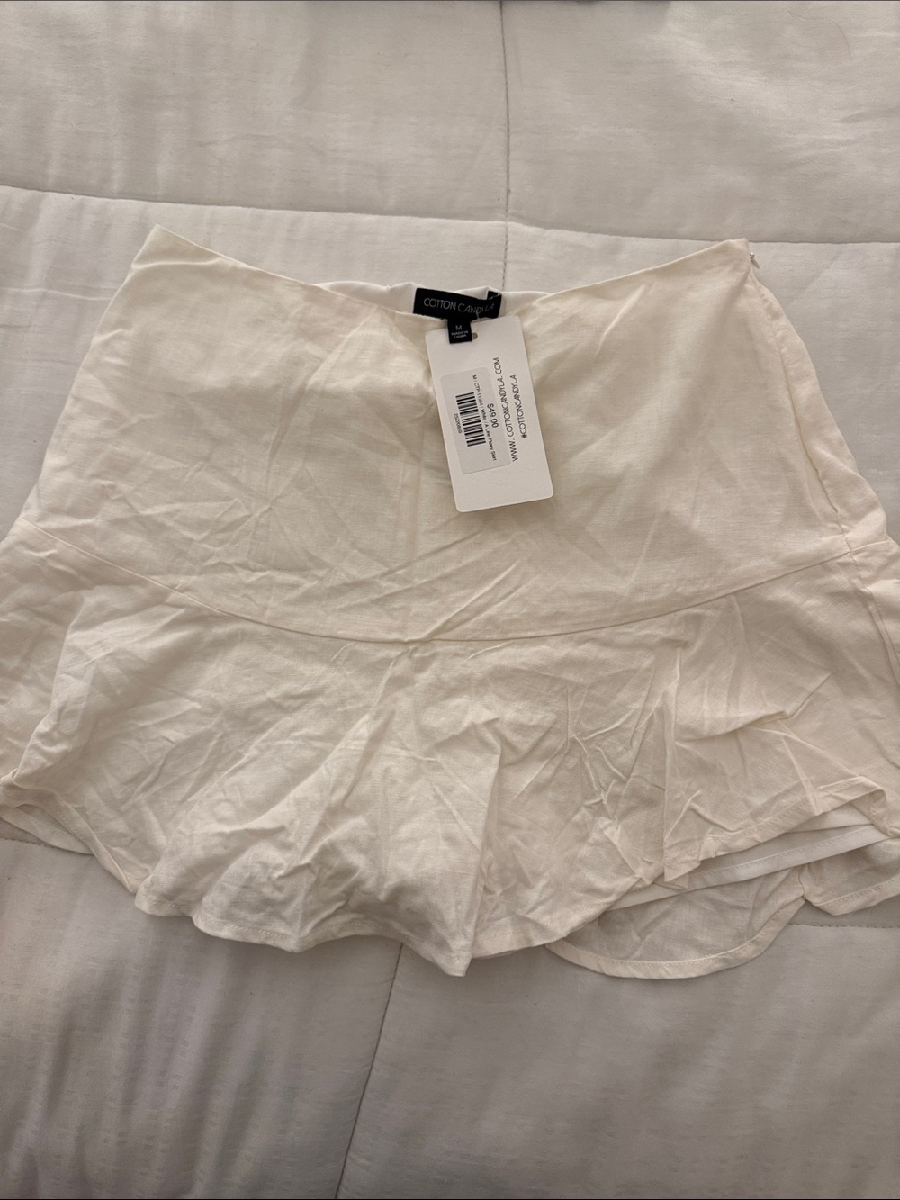 COTTON CANDY LA White Ruffle Mini Skirt